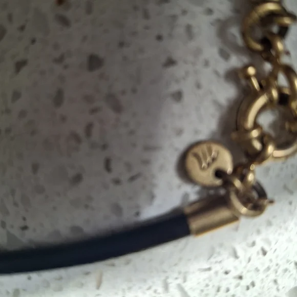 Madewell Gold Statement Necklace with Black Cord - Picture 6 of 7